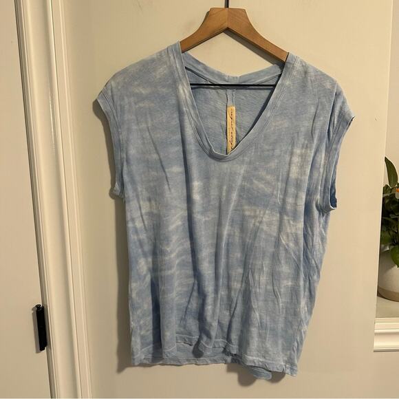 Raquel Allegra Basic Blue Cotton Tie Dye Blouse Small - Picture 7 of 9
